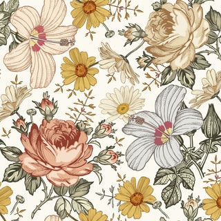 mila floral peel and stick wallpaper from Loomwell Home Goods