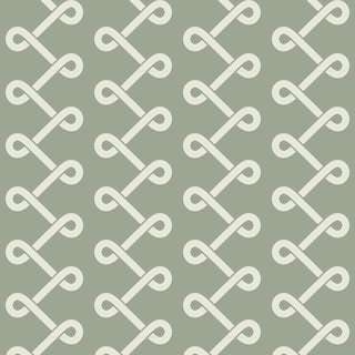 Mitchell Black Soft Knot Stripe Wallpaper in shade Eucaplyptus at Say Decor