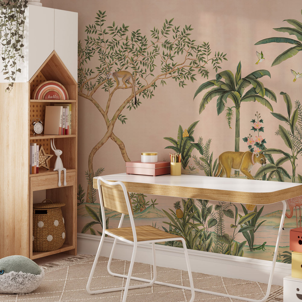 
                  
                    Rani Jungle Oasis Pink Wall Mural nursery from Say Decor
                  
                