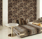 Dolce & Gabbana Casa Leopardo Incognito vinyl animal wallpaper living room in shade Natural