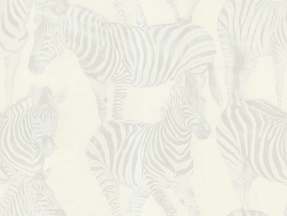 Dolce & Gabbana Zebra Romance animal vinyl unpasted wallpaper in shade porcelain
