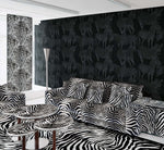 Dolce & Gabbana Zebra Romance animal vinyl unpasted wallpaper living room in shade charcoal