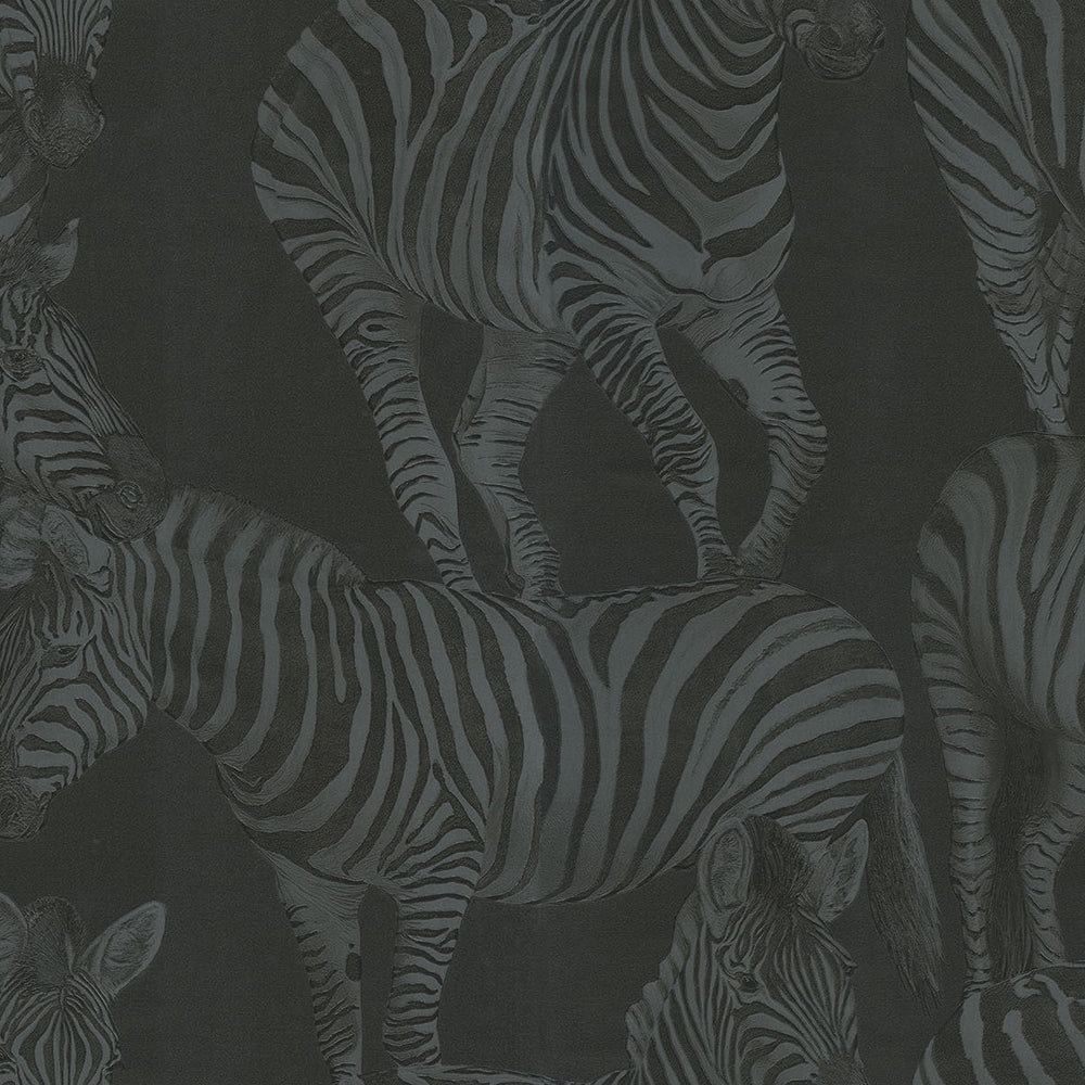 
                  
                    Dolce & Gabbana Zebra Romance animal vinyl unpasted wallpaper in shade charcoal
                  
                