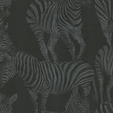 Dolce & Gabbana Zebra Romance animal vinyl unpasted wallpaper in shade charcoal