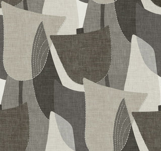 TH90000 Fibers and Threads Mosley Tulips Geometric Embossed Vinyl Unpasted Wallpaper from Say Decor
