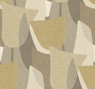 TH90003 Fibers and Threads Mosley Tulips Geometric Embossed Vinyl Unpasted Wallpaper from Say Decor