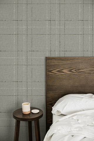 TH90100 Fibers and Threads Gorton Plaid Embossed Vinyl Unpasted Wallpaper Bedroom from Say Decor