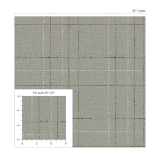 TH90100 Fibers and Threads Gorton Plaid Embossed Vinyl Unpasted Wallpaper Scale from Say Decor