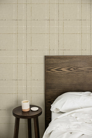 TH90103 Fibers and Threads Gorton Plaid Embossed Vinyl Unpasted Wallpaper Bedroom from Say Decor