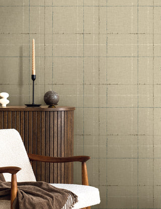 TH90105 Fibers and Threads Gorton Plaid Embossed Vinyl Unpasted Wallpaper Living Room from Say Decor