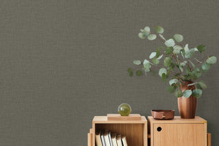 TH90245 Fibers and Threads Stretford Faux Linen Embossed Vinyl Unpasted Wallpaper Decor from Say Decor