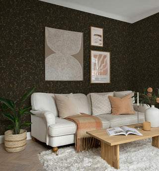 TH90306 botanical textured vinyl wallpaper sofa from the Fibers and Threads collection by Seabrook Designs
