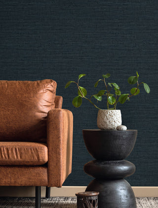 TH90402 Fibers and Threads Wilslow Faux Weave Embossed Vinyl Unpasted Wallpaper Living Room from Say Decor