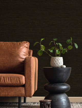 TH90406 Fibers and Threads Wilslow Faux Weave Embossed Vinyl Unpasted Wallpaper Living Room from Say Decor