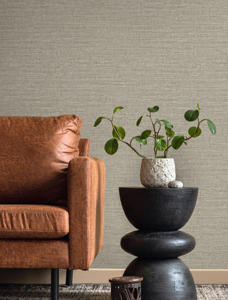 TH90407 Fibers and Threads Wilslow Faux Weave Embossed Vinyl Unpasted Wallpaper Living Room from Say Decor