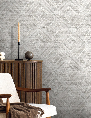 TH91600 Fibers and Threads Leigh Diamond Geometric Nonwoven Unpasted Wallpaper Accent Chair from Say Decor