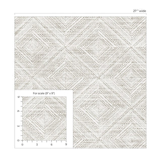 TH91600 Fibers and Threads Leigh Diamond Geometric Nonwoven Unpasted Wallpaper Scale from Say Decor