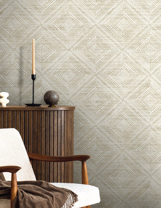 TH91607 Fibers and Threads Leigh Diamond Geometric Nonwoven Unpasted Wallpaper Chair from Say Decor