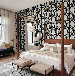 TH91710 abstract wallpaper bedroom from the Fibers & Threads collection by Seabrook Designs