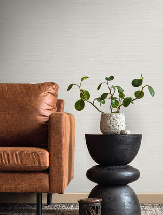 TH92110 faux grasscloth textured vinyl wallpaper living room from the Fibers and Threads collection by Seabrook Designs