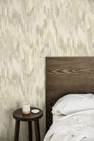TH92405 watercolor stringcloth wallpaper bedroom from the Fibers and Threads collection by Seabrook Designs