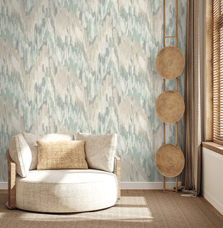 TH92414 watercolor stringcloth wallpaper living room from the Fibers and Threads collection by Seabrook Designs