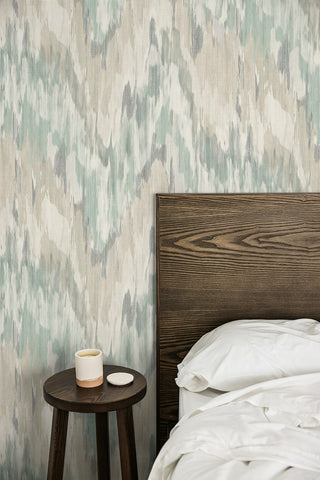 TH92414 watercolor stringcloth wallpaper bedroom from the Fibers and Threads collection by Seabrook Designs