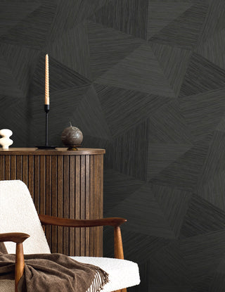 TH92500 geometric textured wallpaper living room unpasted vinyl from the Fiber and Threads collection by Seabrook Designs
