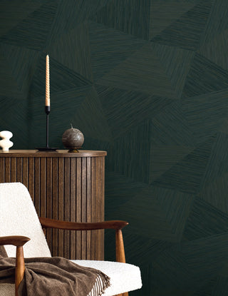 TH92504 geometric textured wallpaper living room unpasted vinyl from the Fiber and Threads collection by Seabrook Designs