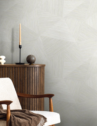 TH92508 geometric textured wallpaper living room unpasted vinyl from the Fiber and Threads collection by Seabrook Designs