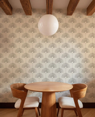 Mitchell Black Deco Fan Wallpaper Parchment Dining Room at Say Decor