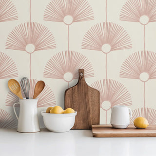 Mitchell Black Deco Fan Wallpaper Pink Rose Kitchen at Say Decor
