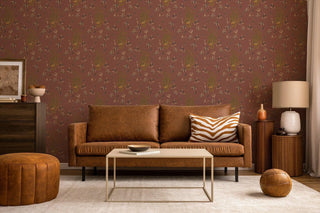 Mitchell Black Stalking Tiger Animal Wallpaper in shade Red living room at Say Decor