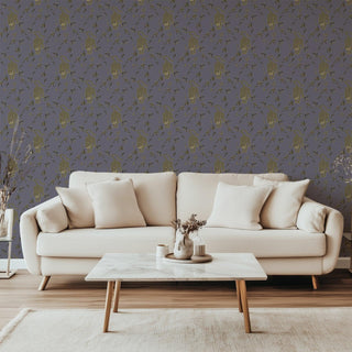 Mitchell Black Stalking Tiger Animal Wallpaper in shade Lavender living room at Say Decor