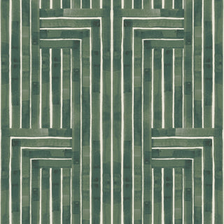 Mitchell Black Chiseled Geometric Wallpaper in shade Green at Say Decor