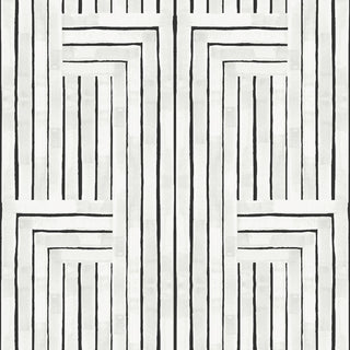 Mitchell Black Chiseled Geometric Wallpaper in shade Porcelain at Say Decor