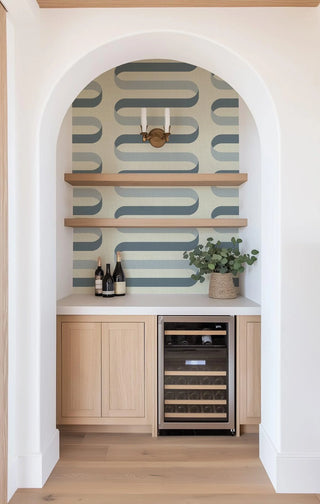 Mitchell Black Folding Ribbon Wallpaper Bar in shade Blue Mist at Say Decor