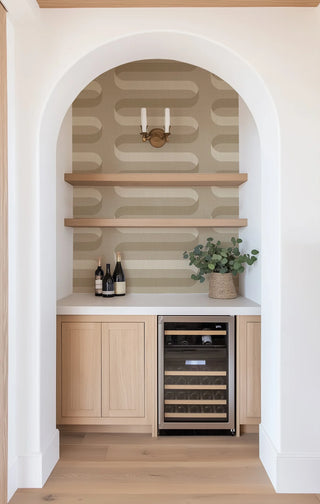 Mitchell Black Folding Ribbon Wallpaper bar in shade Wheat at Say Decor