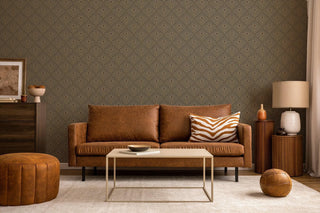 Mitchell Black Shape of Color Moroccan Peacock Geometric Wallpaper