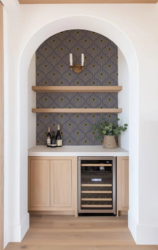 Mitchell Black Shape of Color Moroccan Peacock Geometric Wallpaper