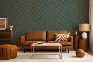Mitchell Black Shape of Color Moroccan Peacock Geometric Wallpaper