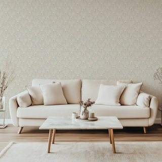 Mitchell Black Lady Charlotte Spring Bloom Floral Wallpaper living room in shade Ivory at Say Decor