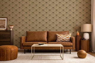 Mitchell Black Lady Charlotte Spring Bloom Floral Wallpaper living room in shade Sepia at Say Decor