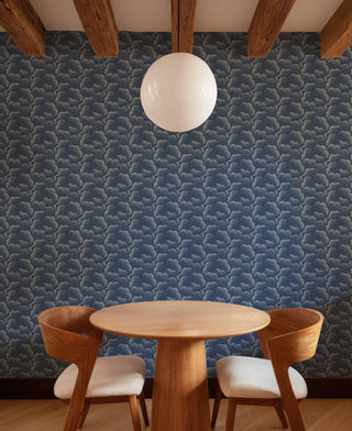 Mitchell Black Revel Clouds Abstract Wallpaper dining room in shade Blues at Say Decor