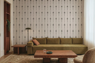 Mitchell Black Château Papers NeoClassical Stripe Wallpaper living room in shade Pink at Say Decor