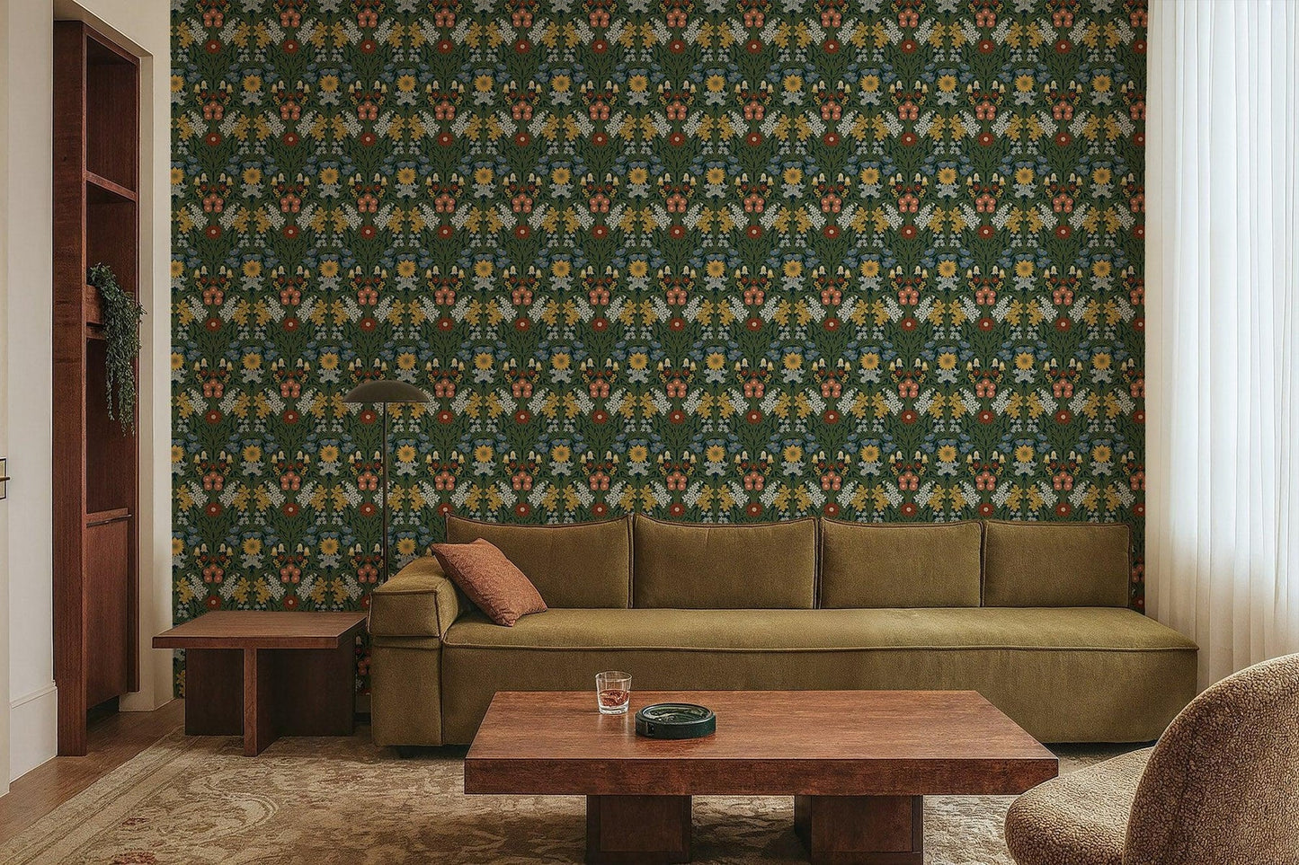 Mitchell Black Wild Meadow Floral Wallpaper Decor in shade Craftsman at Say Decor