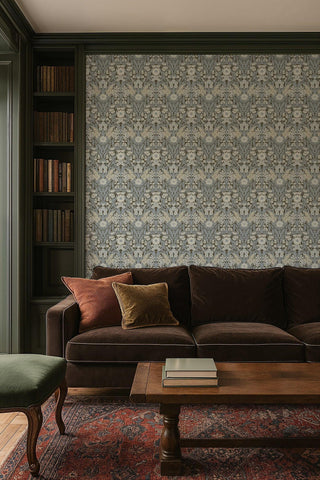 Mitchell Black Wild Meadow Floral Wallpaper Living Room in shade Earthtone at Say Decor