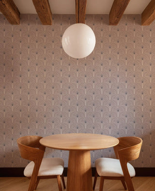 Mitchell Black South Beach Deco Palm Arches Wallpaper Dining Room in shade Clay at Say Decor