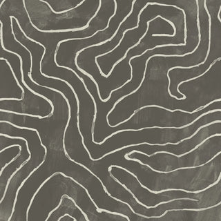 Mitchell Black Paper Abstraction Elevation Wallpaper in shade Soft Black at Say Decor
