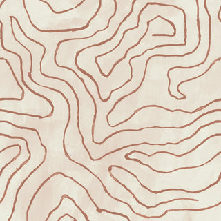 Mitchell Black Paper Abstraction Elevation Wallpaper in shade Terracotta at Say Decor